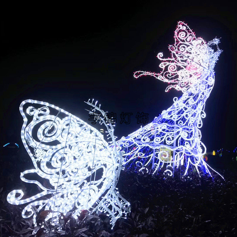源头厂家户外景观灯 梦幻灯光节热门产品 LED动态蝴蝶仙子造型灯