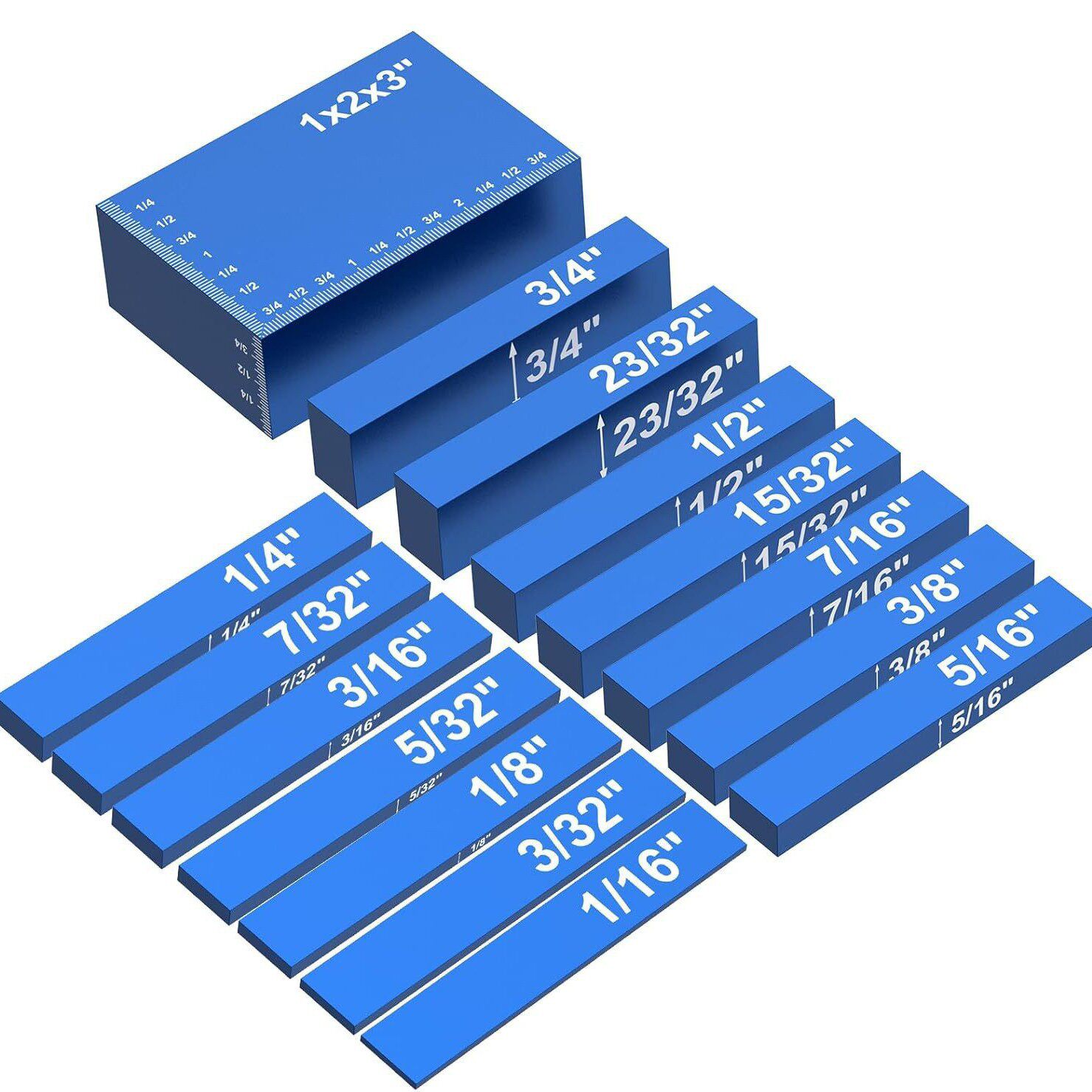 铝合金木工台锯测量块 高度测量垫片 高度规 量规 设置块15PCS