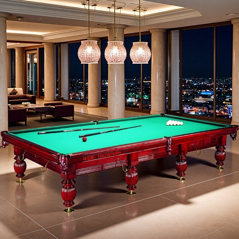 俄式台球桌 标准型商用中式黑八青石板钢库桌球台俱乐部球桌台球