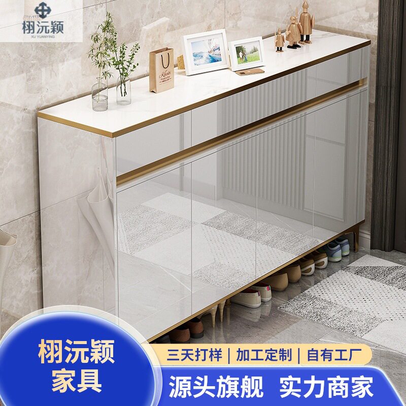 镜面鞋柜家用门口入户一体玄关柜客厅大容量防尘收纳带脚储物柜子