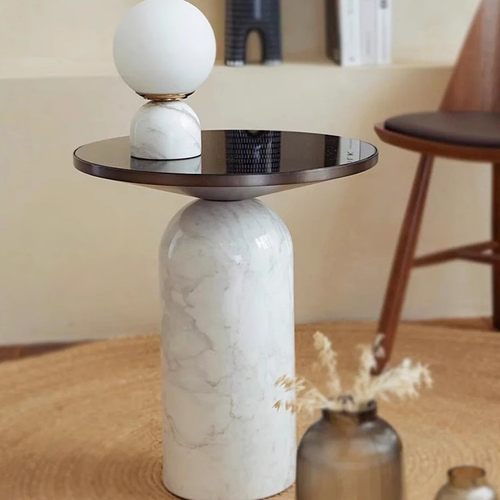 大理石茶几客厅家用2025新款轻奢法式简约现代极简组合边几小户型