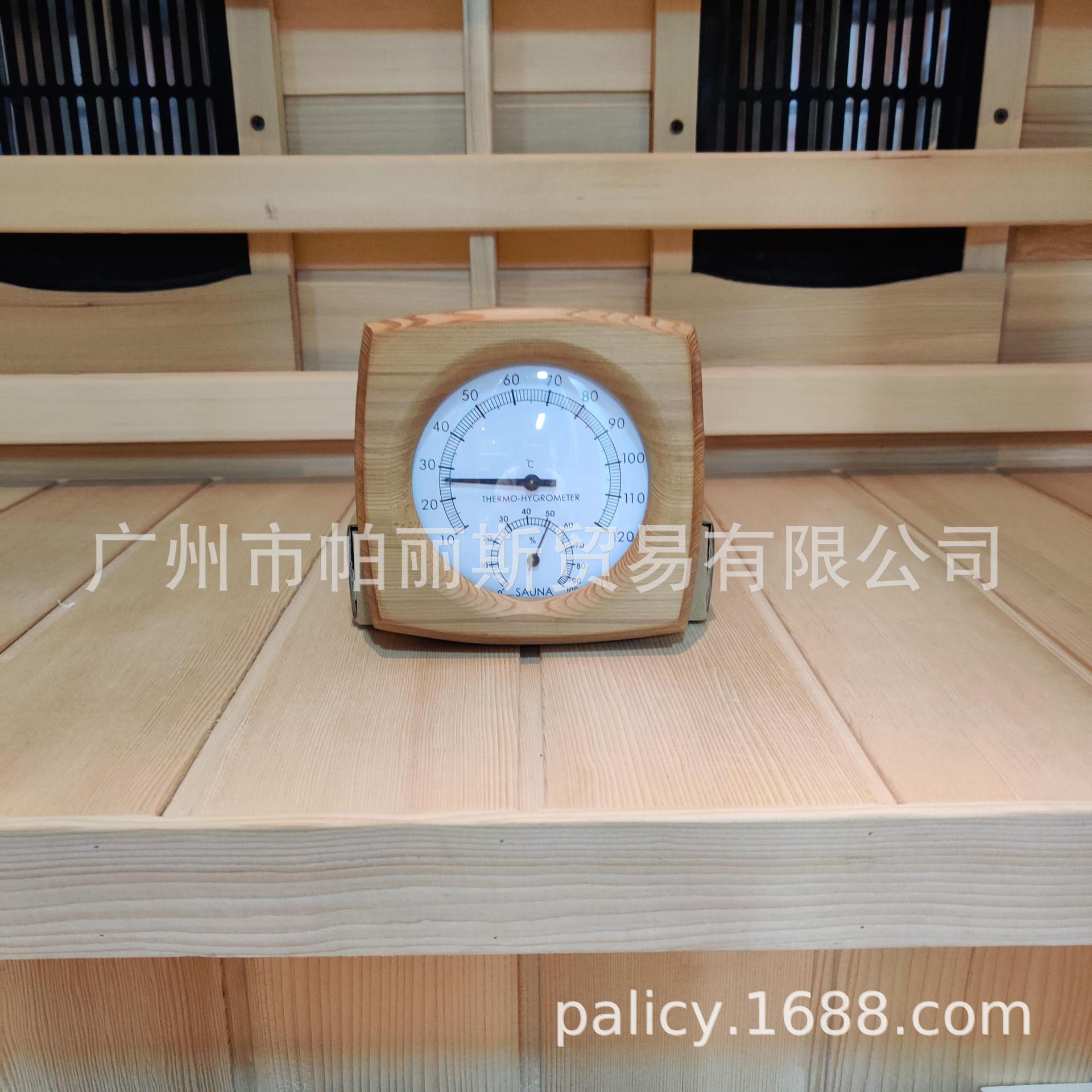 厂家直供 汗蒸房桑拿箱配件湿温度计 桑拿房配件木质湿温度仪表