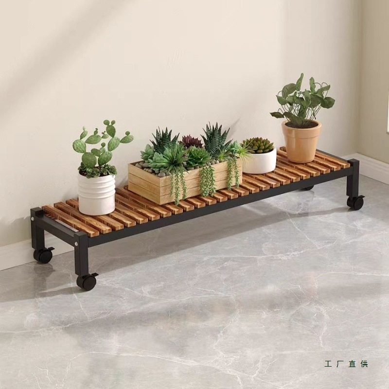 2025新款带轮花架子客厅落地式可移动阳台置物架多层阶梯式花盆架