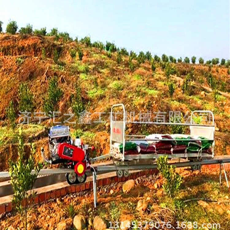 单轨运输机 汽油农用爬山自走式轨道运输机山地果园搬运车