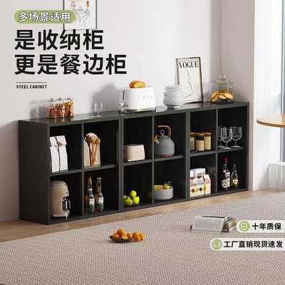 北欧黑色格子柜中岛柜自由组合书柜家用客厅电视柜置物柜储物柜子
