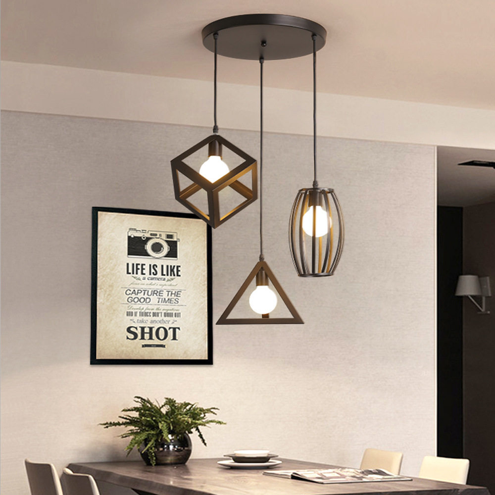 北欧式吊灯复古酒吧客厅吊灯后现代铁艺服装店卧室书房餐厅灯具