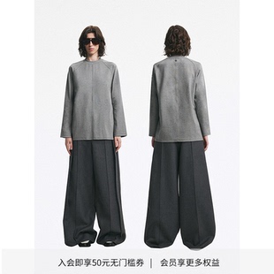 宽松半高领雕塑感分割长袖 DIONYS Top Sculptural T恤 Grey