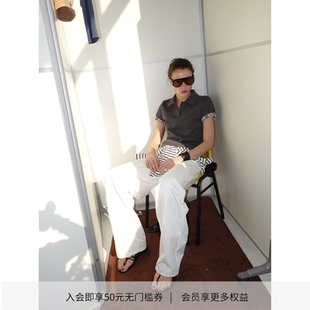 Fit Regular Polo Shirt 口正肩POLO上衣 DIONYS 翻折格子袖 Grid