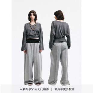 宽松V领两穿基础长袖 neck Top T恤 Basic DIONYS