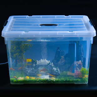 速发透明收纳箱塑料号水特养乌龟周转箱养龟大产箱子装鱼长方形整