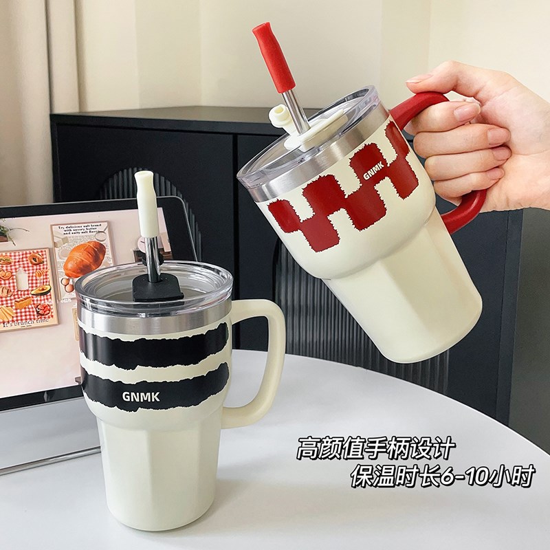 速发风保温2大颜量杯024新款吸管水杯学生上学办公室高容值杯子