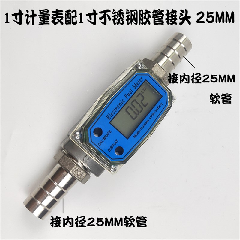 速发液晶涡轮流量计柴油水管道式电子数显流量表计量器1寸1.5寸