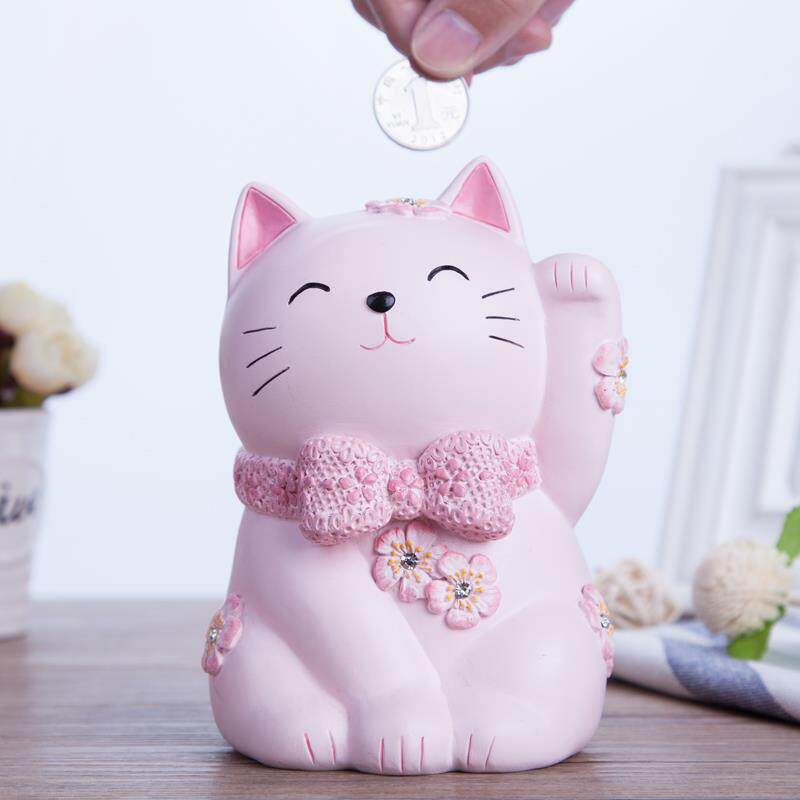 速发招财猫摆件存钱罐可爱创意存0筒时尚2钱2新2款儿童零钱罐
