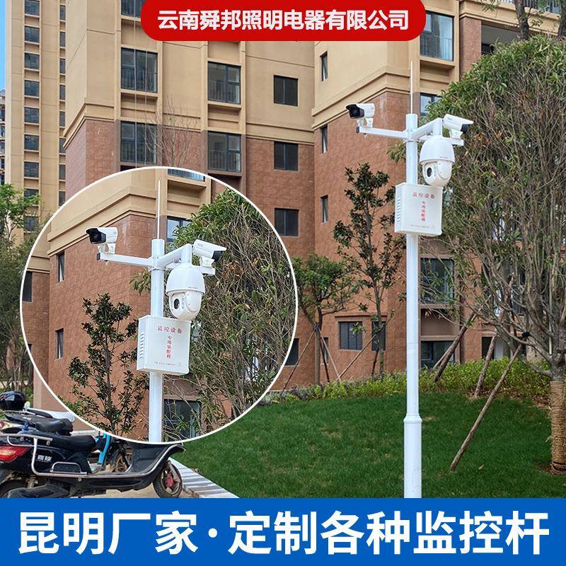 小区监控立杆2米/3米/4米/5米/6米球机枪机不锈钢镀锌管支臂户外