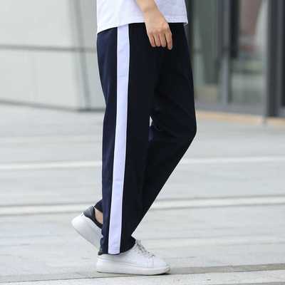 校服裤子一道杠藏青色宽白条校裤