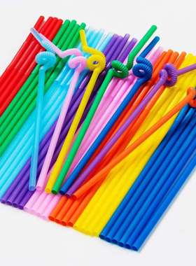 【1箱】71035双童艺术果汁一次性饮料可弯曲头彩色塑料吸管4000支