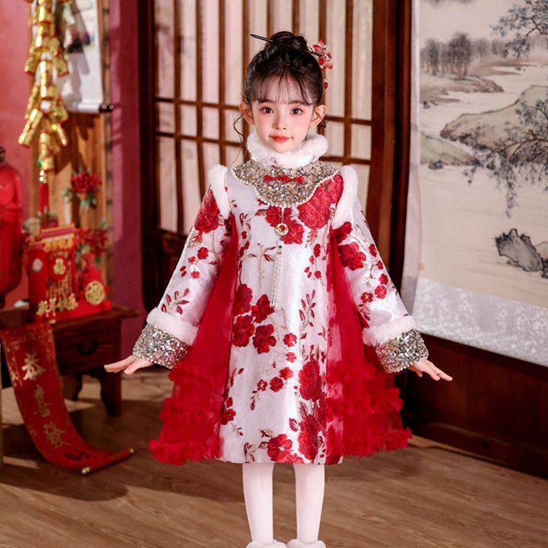女童超仙旗袍裙秋冬装新款儿童中国风唐装拜年服女宝宝周岁公主裙,童装/婴儿装/亲子装,旗袍,淘宝优惠券,粉丝福利购,淘宝优惠卷