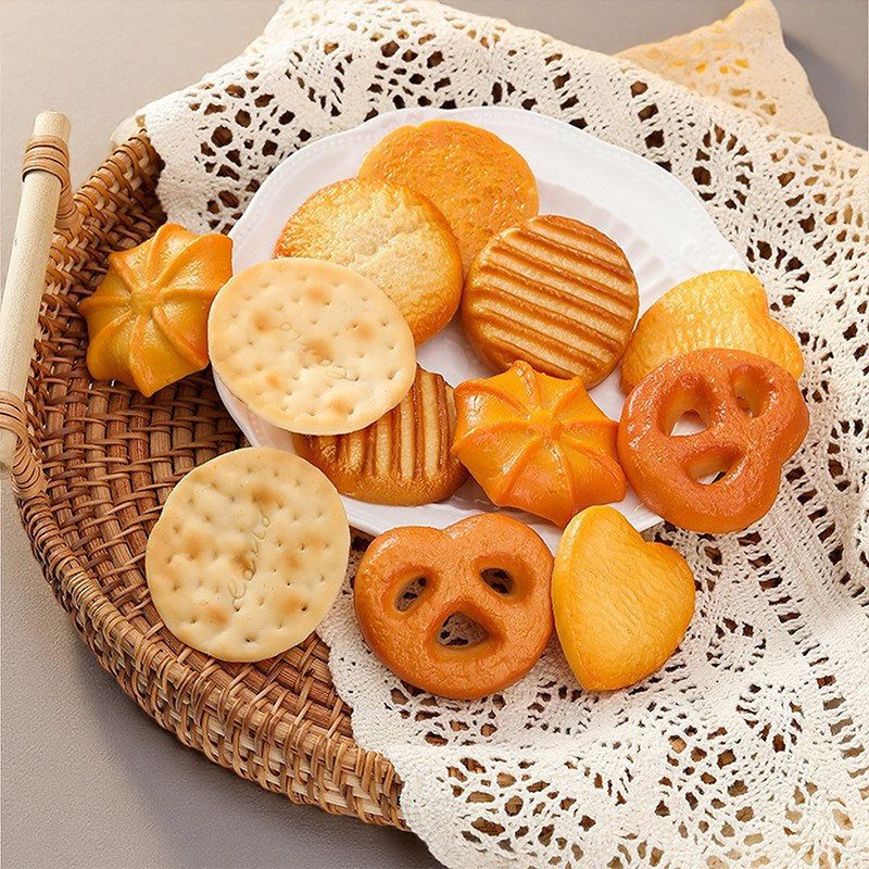 仿真曲奇苏打饼干模型糕点甜品摆件儿童早教认知过家家玩具装饰品