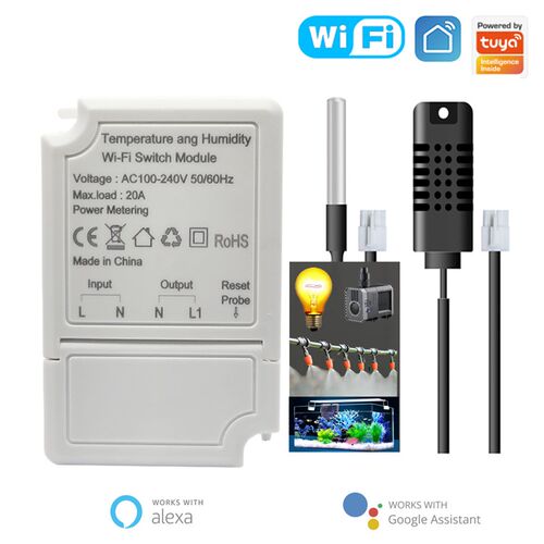 涂鸦WIFI温湿度感测器电量统计开关2I0A灌溉/鱼缸/养殖自动化