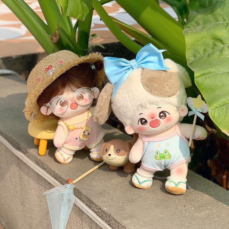 棉花娃娃无属性娃衣10cm20cm可爱小吊带连体衣服夏季清凉衣服图片