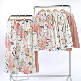 产妇哺乳衣喂奶衣腰可调节 家居服套装 纯棉孕妇睡衣春夏秋大码 薄款