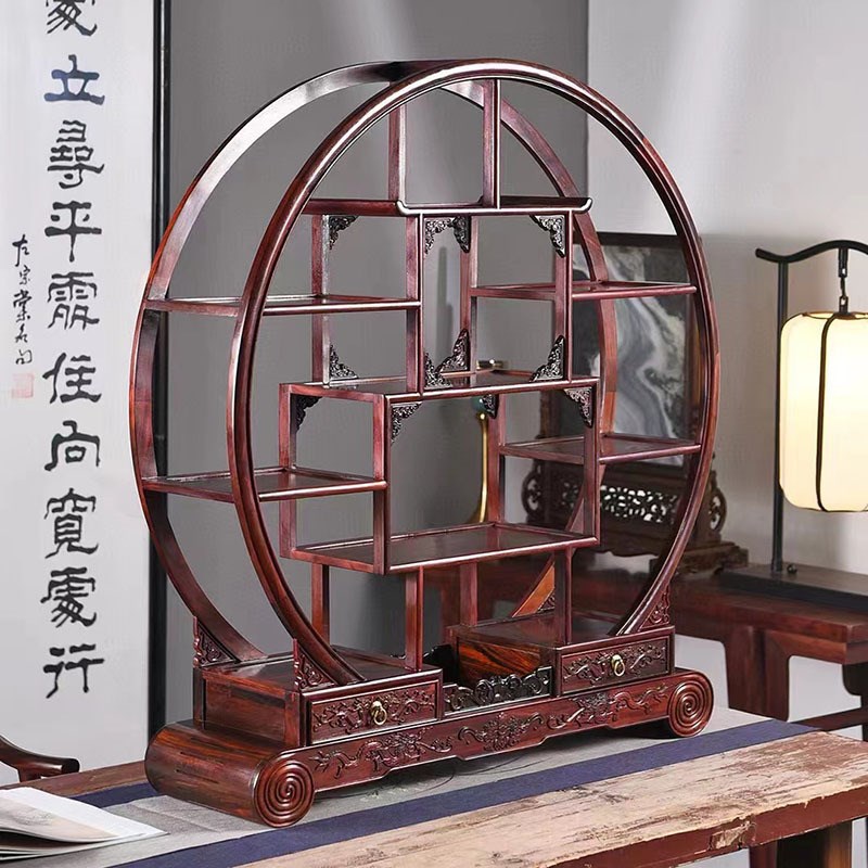 大红酸枝红木小博古架实木中式古典多宝阁置物架茶壶茶具展示架