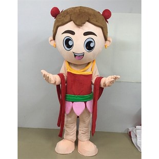 定制动漫古哪吒象行走视卡通人偶衣服装巡演服布偶玩偶