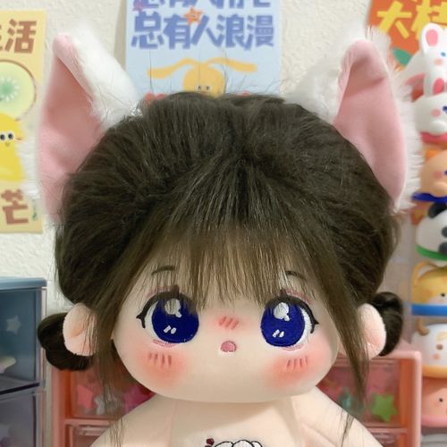 棉花娃娃用可拆卸猫咪耳朵20cm毛绒玩偶J发箍皮筋猫耳配饰拍摄道