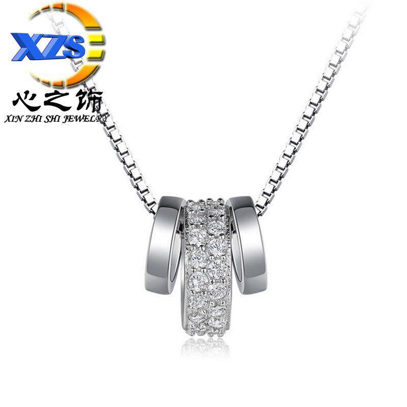 韩版时尚气质吊坠镶钻百搭短款锁骨链项链韩版