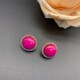 青岛中古 耳饰中国红色圆形耳饰耳钉气质简约款 复古款 小众时尚