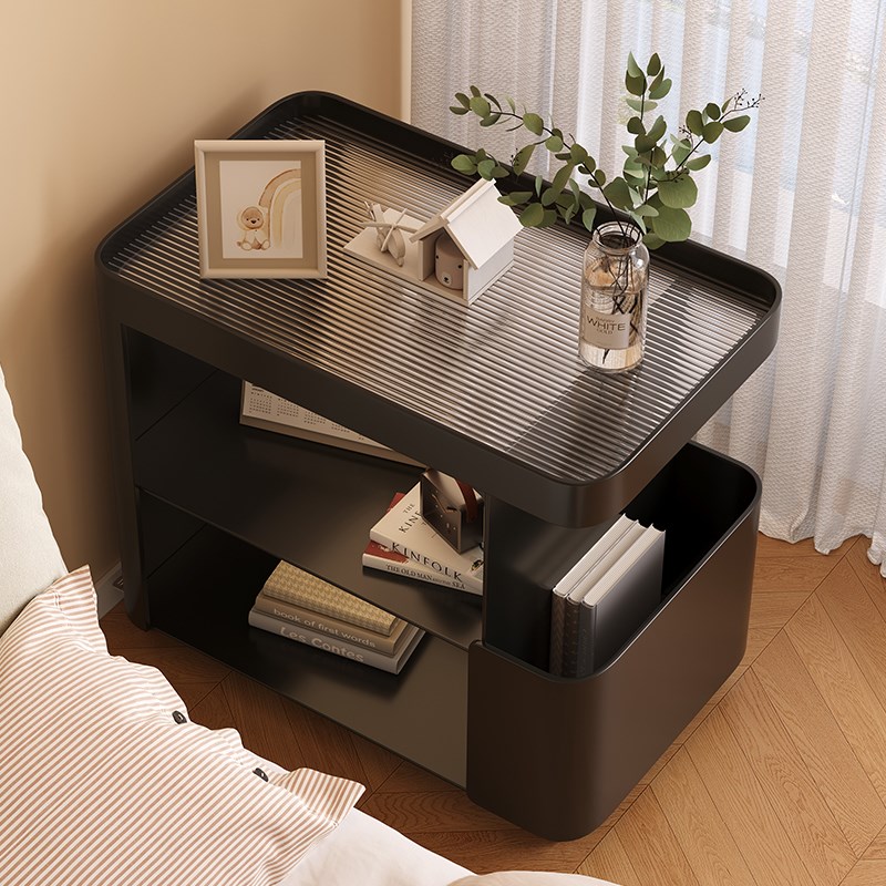 床头柜侧边柜轻奢高级感卧室简约现代铁艺置物架极窄可移动边几