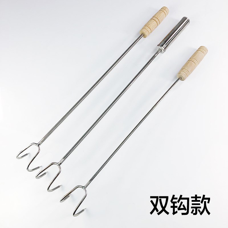 不锈钢捞肉钩子扣肉钩烧腊钩长柄猪肉H钩肉抓钩煮熟食卤菜卤肉工