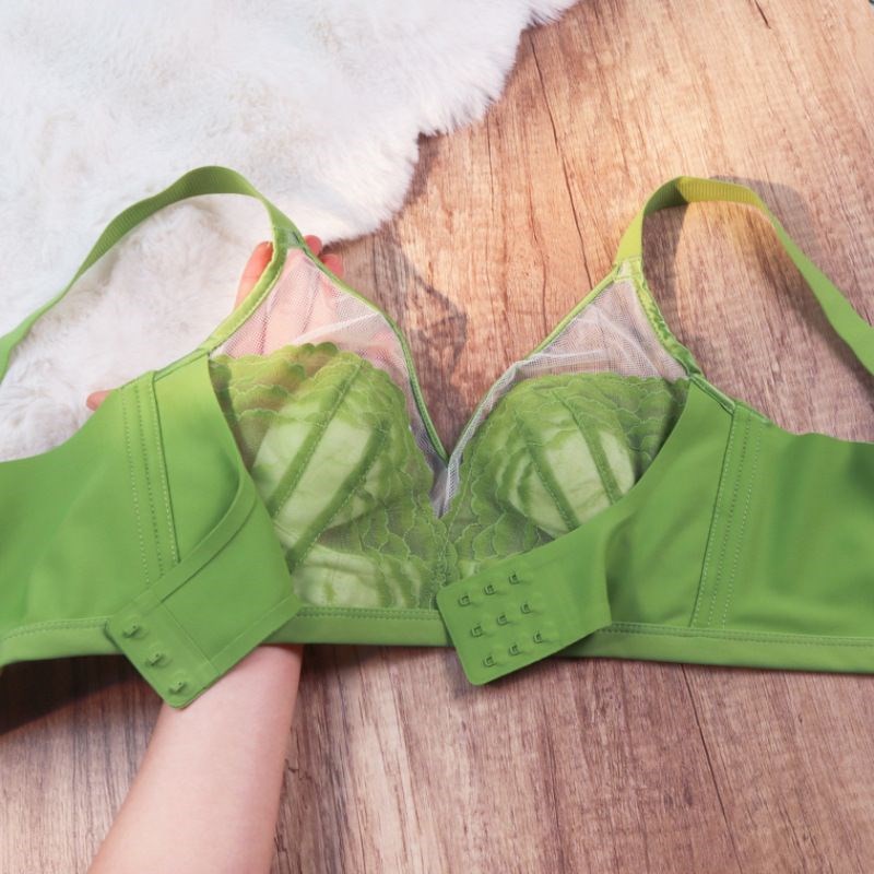 2024款前扣超薄兔n耳朵蕾丝大胸显小内衣女薄款防下垂文胸夏透气