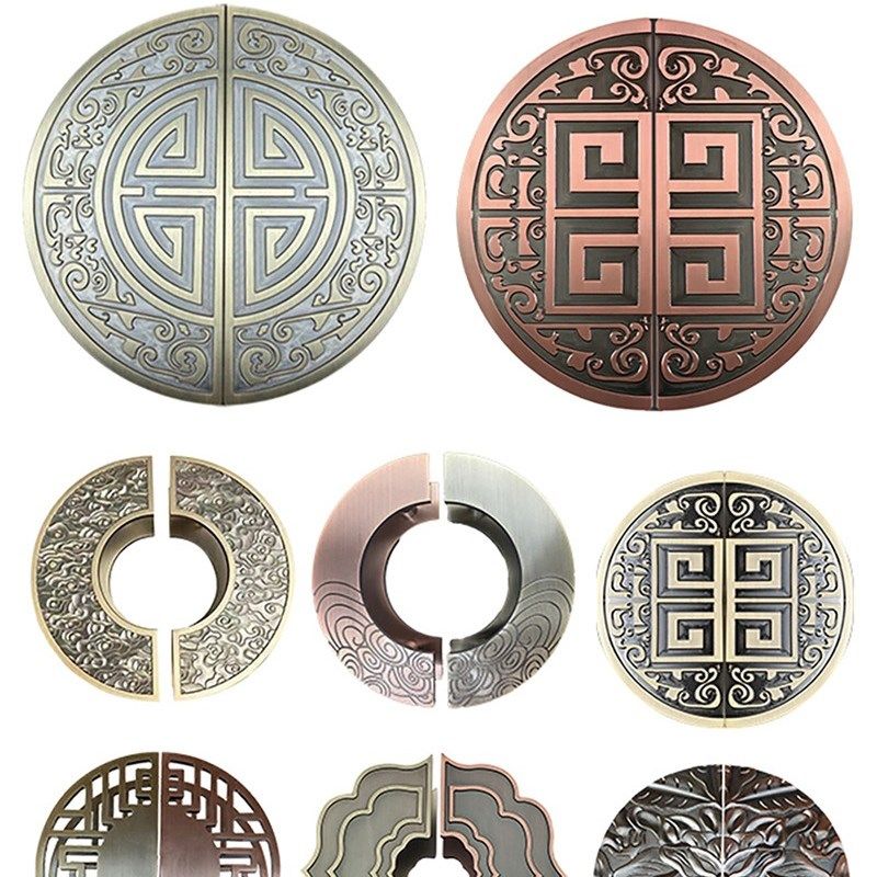兴磊新中式仿古铜铝雕拉手门把手半圆中式大门拉手玻璃门拉手其他