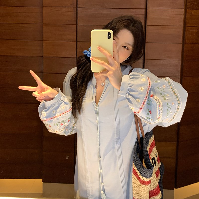 NAZ那子大码夏季棉麻蕾丝钩花刺绣拼接防晒衬衫胖mm短裙气质套装