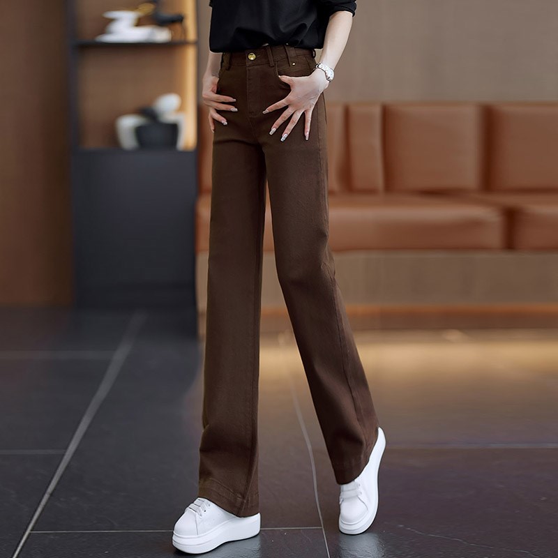 直筒牛仔裤女2025春秋新款爆款高腰宽松百搭休闲显瘦窄版阔腿裤子