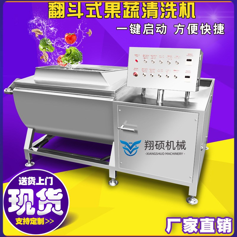 生产商用羊棒骨洗菜机 杨桃旋涡清洗机 玉璧龙翻斗涡流清洗机