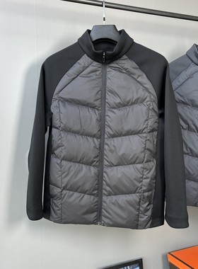 CTST 迪+90白鸭绒男士立领羽绒服休闲运动拼接针织轻薄羽绒外套