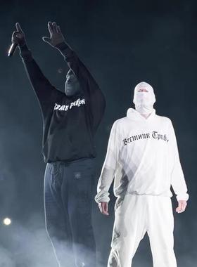 CTST美式KANYE侃爷海口试听会美式潮牌秋冬宽松男士情侣连帽卫衣