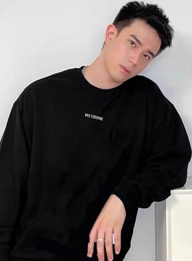 CTST美式新款WELLMIKI 秋冬小印花圆领加绒卫衣男女情侣百搭上衣