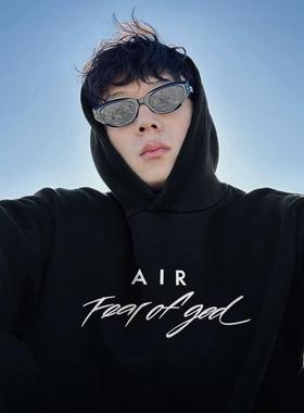 CTST美式线联名AIR FOG CRAZY联名高街运动宽松休闲男女连帽卫衣