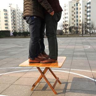 L实木折F76T8TS7叠桌现阳代简易7方摆摊小桌子便携餐桌家用饭桌台