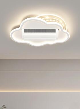 风扇灯无叶吸顶灯极简客风厅照灯饰明可摇头离线LM2402语全音卧室