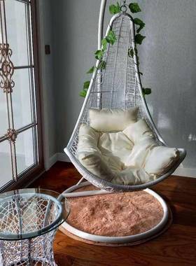 吊TB-52917篮吊椅秋千铁艺摇人成鸟巢阳篮台室内藤摇椅小悠椅闲旅