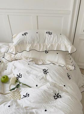 床单四件套水棉奶泡泡纱夏季新款公主油风j58620品床床裙洗床笠被