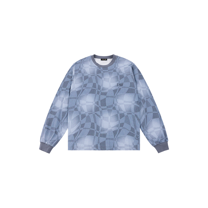 Dime复古满印休闲长袖T恤