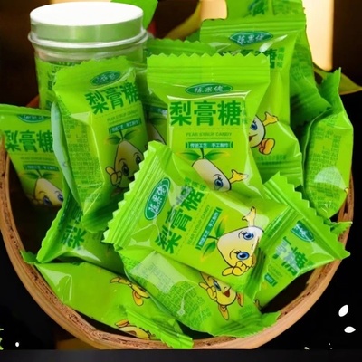 陈果佬梨膏糖正宗手工润喉糖含清凉薄荷护嗓清爽砂板糖休闲 零食