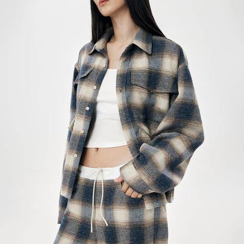 RURE多口袋设计绒感外套衬衫