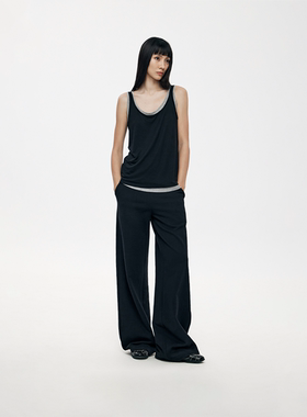 【特价】RURE BAGGY版型拼接撞色腰头阔腿裤宽松bf慵懒风