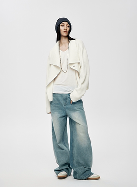 【小包子心 pp同款】RURE 不规则领口剪裁设计感澳洲羊毛初秋外套